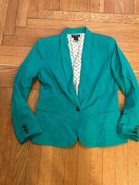 Lucky Brand Y2K Teal Single-Button Blazer
